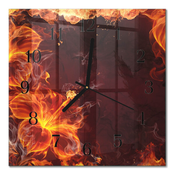 Square kitchen clock Flowers of Fire