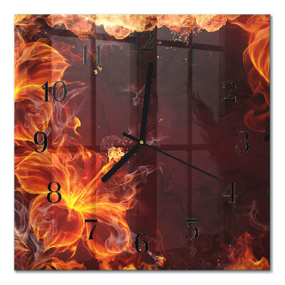 Square kitchen clock Flowers of Fire