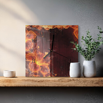 Square kitchen clock Flowers of Fire