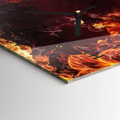 Square kitchen clock Flowers of Fire