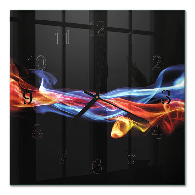 Glass clock square Abstract smoke