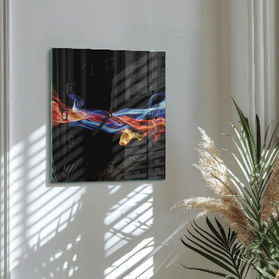 Glass clock square Abstract smoke