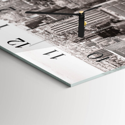 Glass wall clock square Horizon