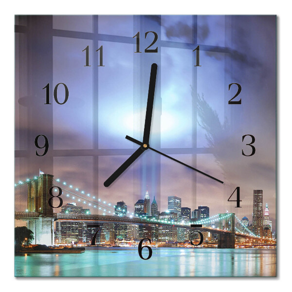 Square kitchen clock Night horizon