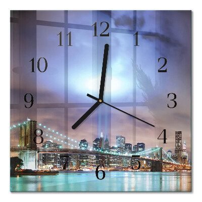 Square kitchen clock Night horizon
