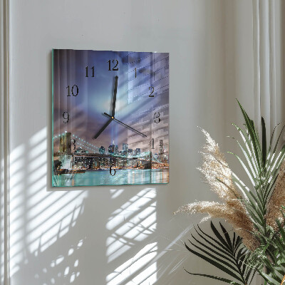 Square kitchen clock Night horizon
