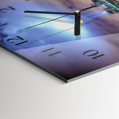 Square kitchen clock Night horizon