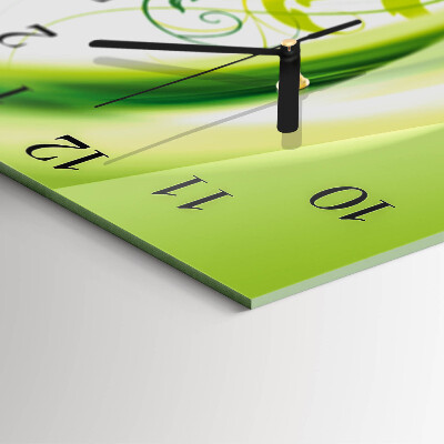 Glass wall clock square Model plant