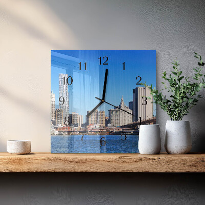 Square wall clock Horizon in sepia