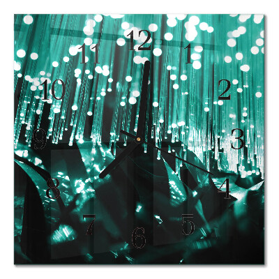 Glass clock square Fiber optic
