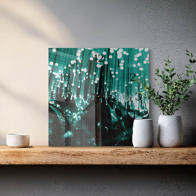 Glass clock square Fiber optic