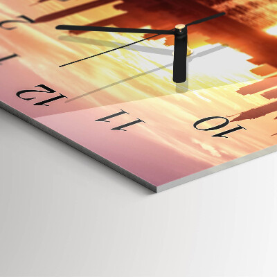 Glass clock square Horizon