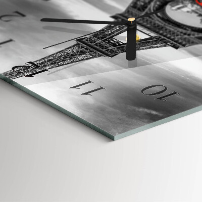 Glass clock square Eiffel Tower car