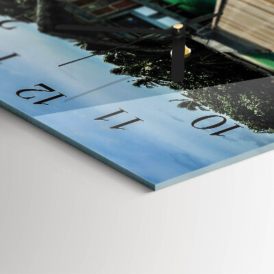 Square wall clock Sea palms