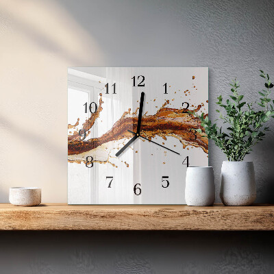 Glass wall clock square Water