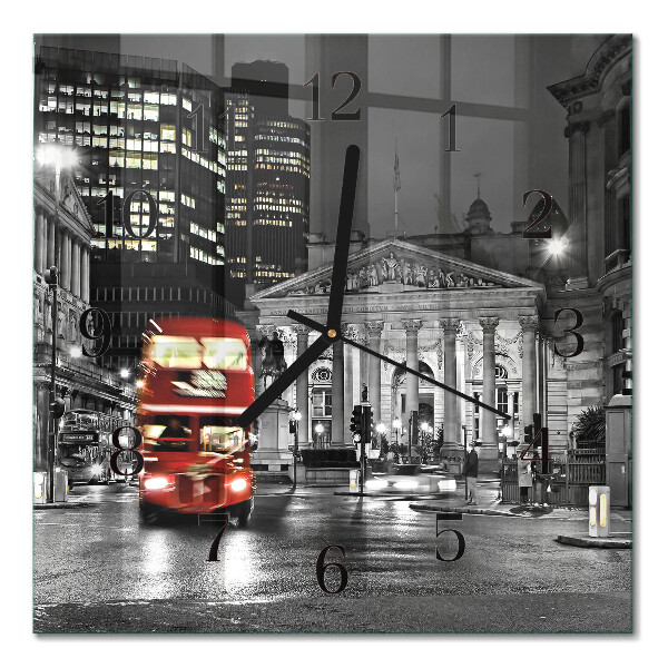 Square wall clock London bus