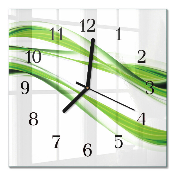 Glass wall clock square Abstract lines