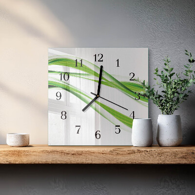 Glass wall clock square Abstract lines
