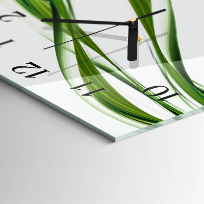 Glass wall clock square Abstract lines