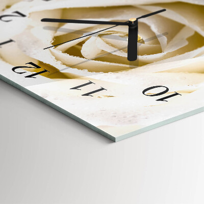 Glass clock square Rose