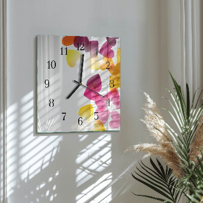 Square wall clock Colorful hearts