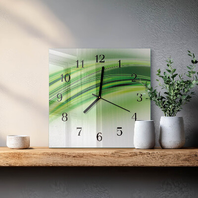 Glass wall clock square Abstract art