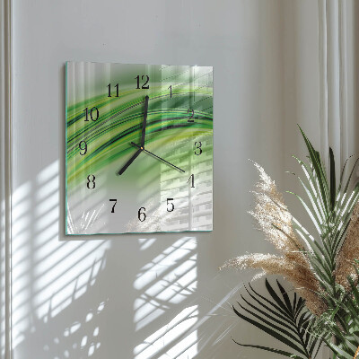 Glass wall clock square Abstract art
