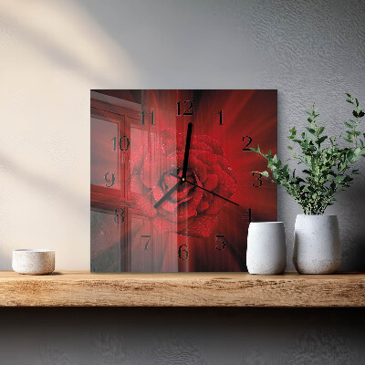 Square kitchen clock Rose
