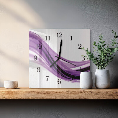 Glass clock square Abstract art