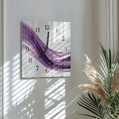 Glass clock square Abstract art