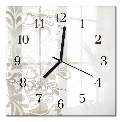 Square kitchen clock Floristic art