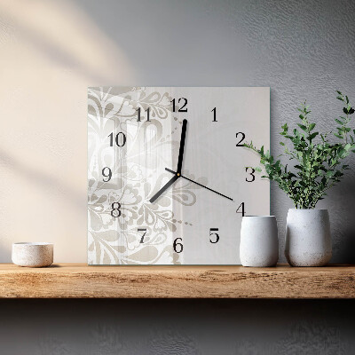 Square kitchen clock Floristic art