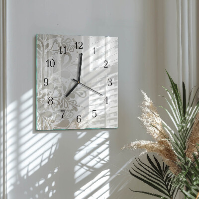 Square kitchen clock Floristic art