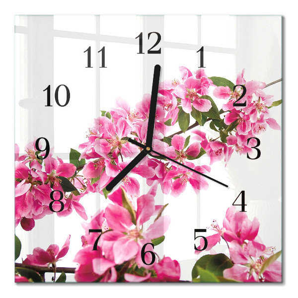 Square kitchen clock Flowers