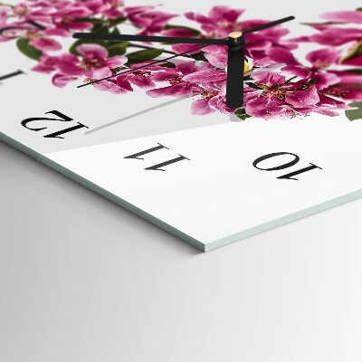 Square kitchen clock Flowers