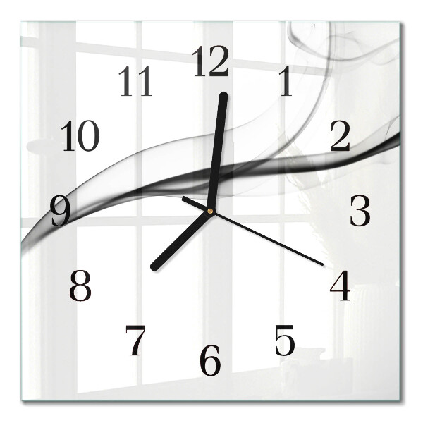Glass wall clock square Abstract smoke