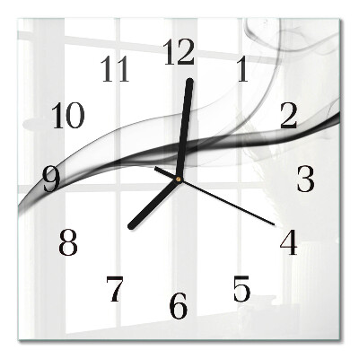 Glass wall clock square Abstract smoke