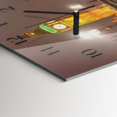 Glass wall clock square Big Ben