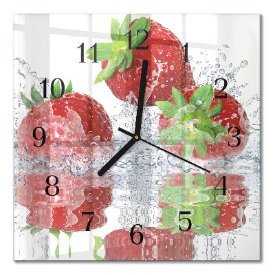 Square wall clock Strawberries