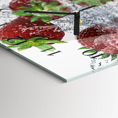 Square wall clock Strawberries