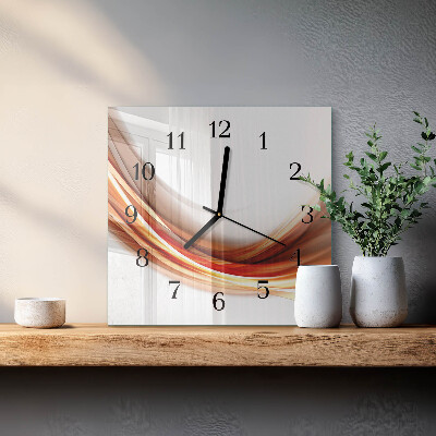 Glass wall clock square Abstract lines