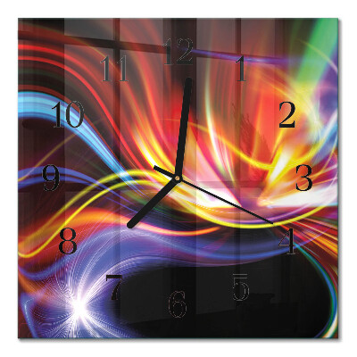 Square wall clock Abstract art