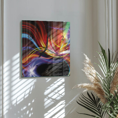 Square wall clock Abstract art