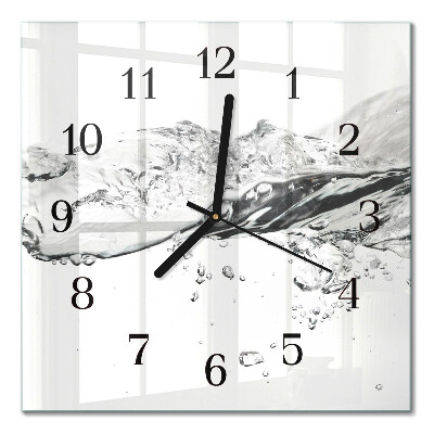 Glass clock square Water