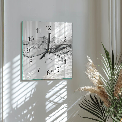 Glass clock square Water
