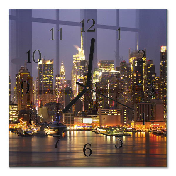 Glass wall clock square Horizon