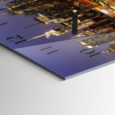 Glass wall clock square Horizon