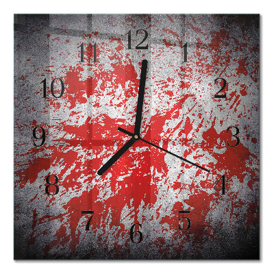 Glass wall clock square Stains