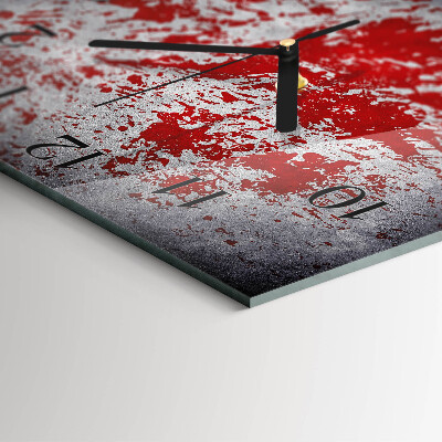 Glass wall clock square Stains
