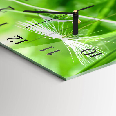 Glass wall clock square Grass